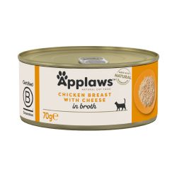 Applaws Natural Wet Cat Food, Chicken Breast with Cheese in Broth