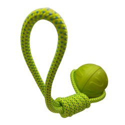 Aqua Dog Ball & Rope Toy Green