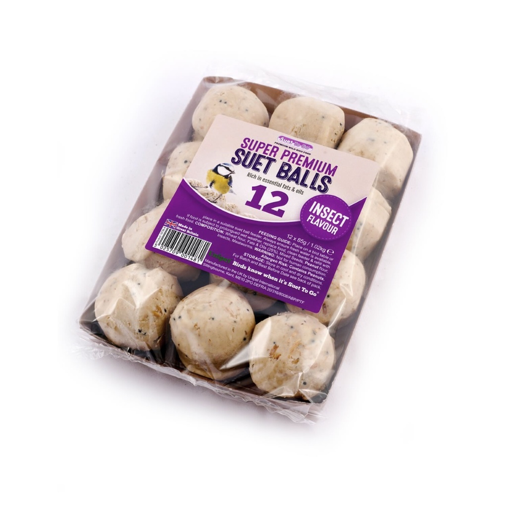 Unipet Suet To Go - Super Premium Insect Suet Balls 12 Tray
