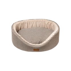 Dubex Parisian Goose Foot Check Dog Bed Brown