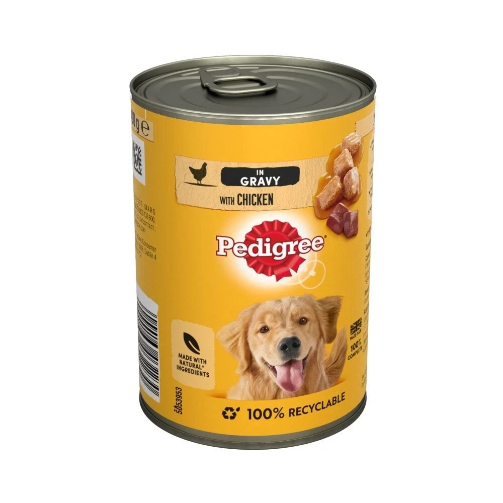 Pedigree Adult Wet Dog Food Tin Chicken In Gravy Pack Of 12 X 400Gm April 2026