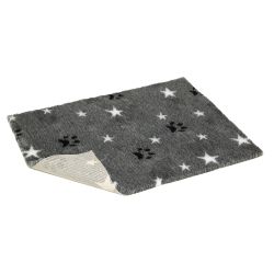 Vetbed Non Slip Grey Black & White Stars & Paws