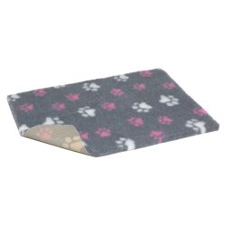 Vetbed Non Slip Grey Pink & White Paws