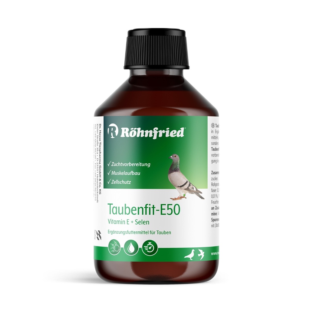 Rohnfried Taubenfit E 50 + Selenium (Concentrated E Vitamin) Cage Birds -