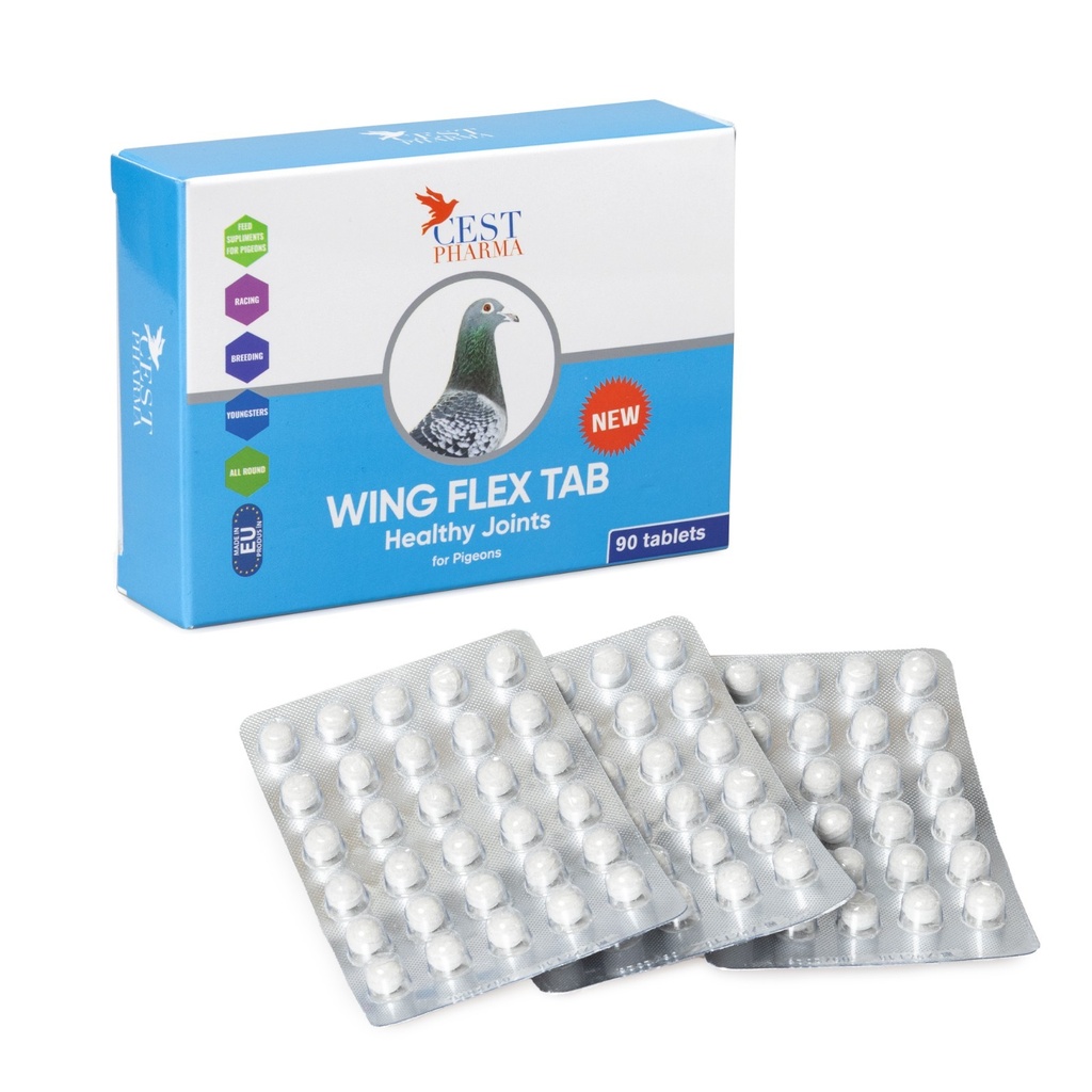Cest Pharma Wing Flex Tab 90 Tab - Healthy Joints Pigeons, Racers Etc