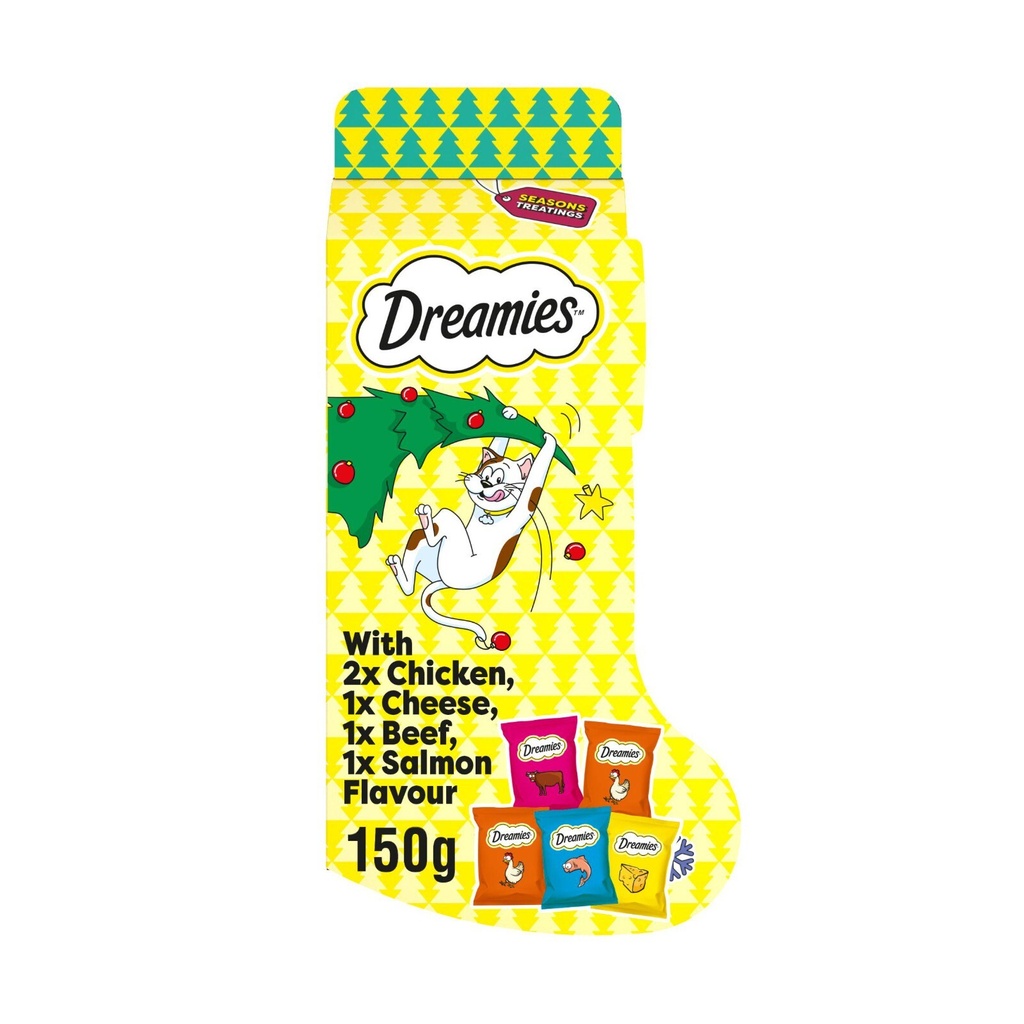 Dreamies From Santa Christmas Gift Variety Stocking Adult Cat Treats