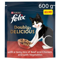 FELIX Doubly Delicious Adult Cat Beef, Chicken & Veg PMP £2.99