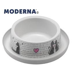 Moderna Trendy Dinner Cats in Love White