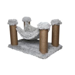 Dubex Long Plush Hammock & Cat Scratcher Grey