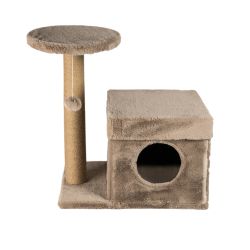 Dubex Short Plush Post & House Cat Scratcher Beige
