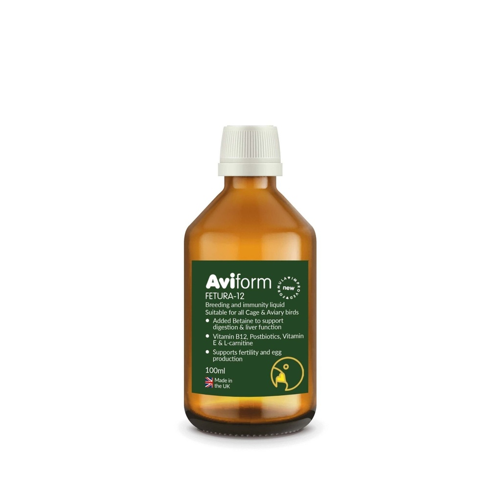 Aviform Fetura-12 Liquid Breeding & Immunity Supplement - Birds + Cup