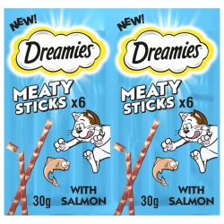 Dreamies Meaty Sticks Adult Cat Treats with Scrumptious Salmon