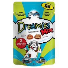 Dreamies Mix Cat Treats with Scrumptious Salmon & Heavenly Tuna