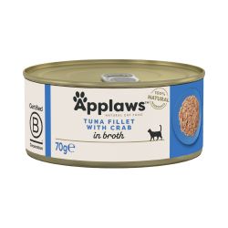 Applaws Natural Wet Cat Food, Tuna Fillet with Crab in Broth