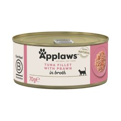 Applaws Natural Wet Cat Food,Tuna Fillet with Prawn in Broth