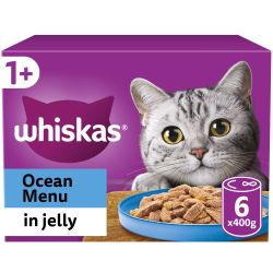 Whiskas Ocean Menu Adult Wet Cat Food in Jelly Tin 6 Pack