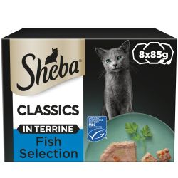SHEBA Classics Adult Cat Food with Salmon in Terrine 8 Pack