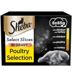Sheba Select Slices Cat Trays Poultry Collection in Gravy 8 Pack