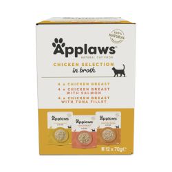 Applaws Natural Wet Adult Cat Food Chicken Selection in Broth 12pk