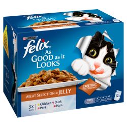 Felix As Good As It Looks Ham/meat Selection in Jelly 12pk