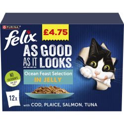 FELIX As Good As It Looks OCEAN FEASTS Fish Select in Jelly 12pk pm£4.75