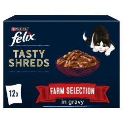 FELIX Tasty Shreds Farm Selection in Gravy 12pk