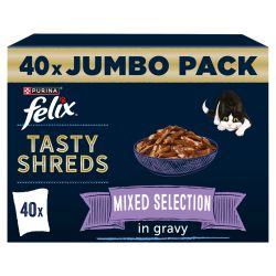 FELIX Tasty Shreds Mixed Selection in Gravy 40pk