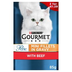 GOURMET Perle Mini Fillets Beef in Gravy PMP 2/£1.29