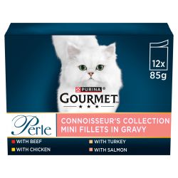 GOURMET Perle Pouches Connoisseur's Collection Mini Fillets in Gravy 12pk