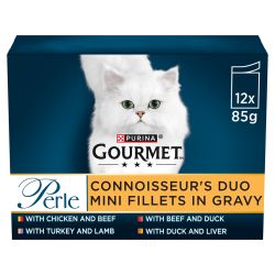 GOURMET Perle Pouches Connoisseur's Duo Mini Fillets in Gravy 12pk