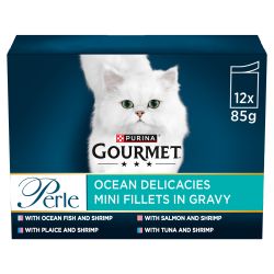 GOURMET Perle Pouches Ocean Delicacies Mini Fillets in Gravy 12pk