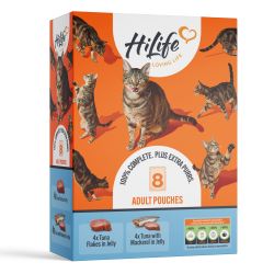 Hi Life Pouches Cat Tuna Recipes in Jelly 8pk