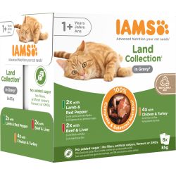 Iams Advanced Nutrition Adult 1+ years Cat Land Collection in Gravy 8pk