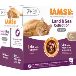 Iams Advanced Nutrition Senior 7+ Years Land & Sea Collection in Gravy 8pk