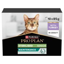 PRO PLAN 7+ Senior Cat Sterilised Maintenance Turkey in Gravy 10pk