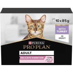 Pro Plan Adult Cat Delicate Digestion Turkey in Gravy 10pk
