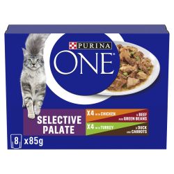 Purina One 1+ Adult Cat Selective Palate 8pk
