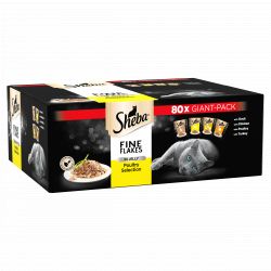 Sheba Fine Flakes Cat Pouches Poultry Collection in Jelly 80 Pack