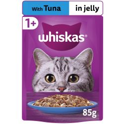 Whiskas 1+ Adult Wet Cat Food Pouches in Jelly with Tuna
