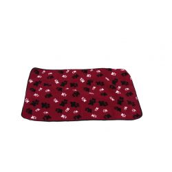 aniMate Blanket Red Paw Print Medium