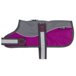 aniMate Reflective Grey/Raspberry  Padded Harness Coat w/o collar (46cm)