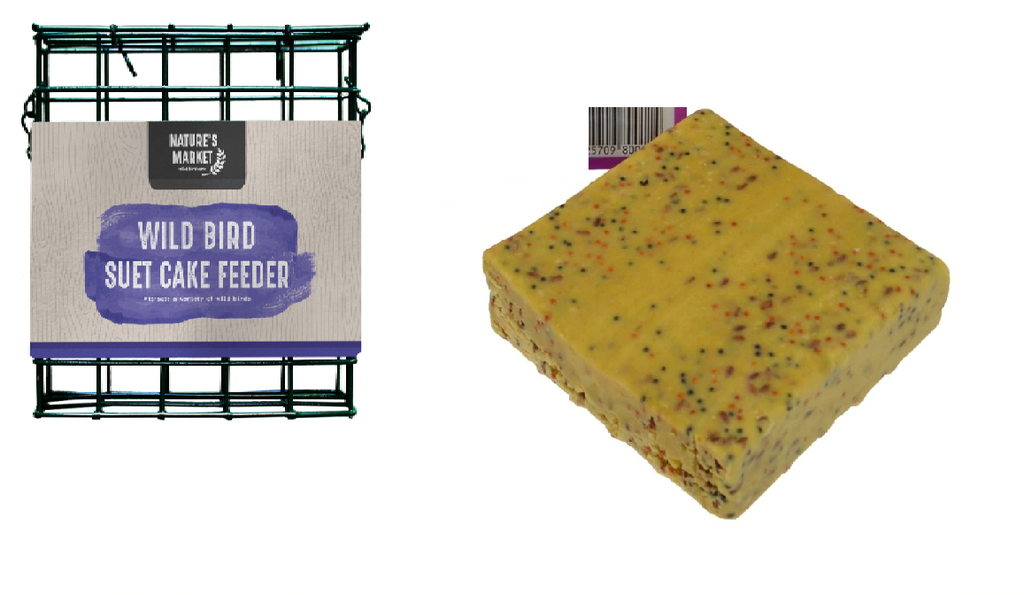 Nature' Market Wild Bird Suet Cake Feeder & Block Starter Pack