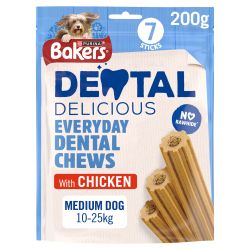 BAKERS Dental Delicious Medium Breed Chicken Dog Chews
