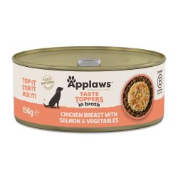 Applaws Taste Toppers Wet Dog Food, Chicken Breast with Salmon & Vegetables in Broth