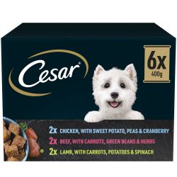 Cesar Natural Goodness Adult Wet Dog Food Tins Mixed In Loaf 6 Pack