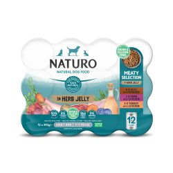 Naturo Adult Dog Meat Chunks in Herb Jelly 12pk