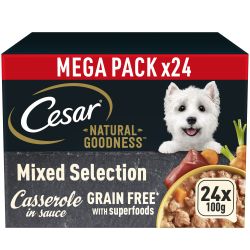 CESAR NATURAL GOODNESS Grain Free Adult Dog Food Mix Casserole 24 Pack