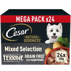 CESAR NATURAL GOODNESS Grain Free Adult Dog Food Mix Terrine 24 Pack