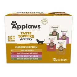 Applaws Taste Toppers Wet Dog Food Chicken Gravy Selection Pouches 24pk