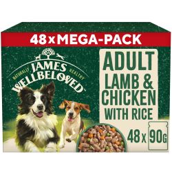 James Wellbeloved Adult Wet Dog Food Lamb, Chicken & Rice Pack Pouch 48 Pack